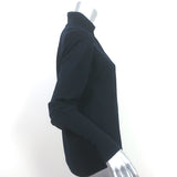 Elie Tahari Blouson-Sleeve Sweater Navy Extrafine Merino Wool Size Small
