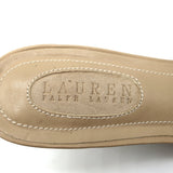 Lauren Ralph Lauren Mules Sandy Beige Leather Size 8.5 Pointed Toe Heels