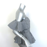 Caroline Constas Off the Shoulder Gingham Top Black/White Cotton Size Small