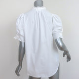 Apiece Apart Los Altos Top White Cotton Size Small Short Sleeve Blouse