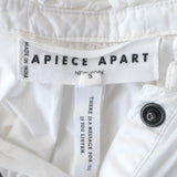 Apiece Apart Los Altos Top White Cotton Size Small Short Sleeve Blouse