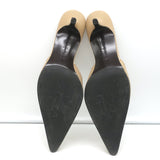 Lauren Ralph Lauren Mules Sandy Beige Leather Size 8.5 Pointed Toe Heels