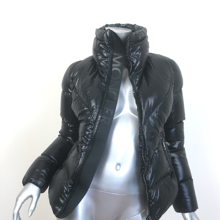 Moncler Ribaudfur Fox Fur-Trimmed Hooded Down Puffer Jacket Black Size 0