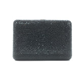 Judith Leiber Swarovski Crystal Minaudiere Box Clutch Black Mini Shoulder Bag