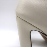 KHAITE Nevada Snake-Embossed Cap Toe Stretch Leather Ankle Boots Cream Size 38