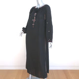 Isabel Marant Etoile Maxi Dress Meadlon Black Embroidered Cotton Size 36