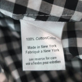 Caroline Constas Off the Shoulder Gingham Top Black/White Cotton Size Small