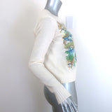 Christian Dior Star-Embroidered Cashmere Crewneck Sweater Ivory Size US 6