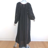 Isabel Marant Etoile Maxi Dress Meadlon Black Embroidered Cotton Size 36