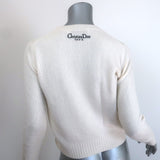 Christian Dior Star-Embroidered Cashmere Crewneck Sweater Ivory Size US 6