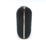 Judith Leiber Swarovski Crystal Minaudiere Box Clutch Black Mini Shoulder Bag