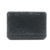 Judith Leiber Swarovski Crystal Minaudiere Box Clutch Black Mini Shoulder Bag