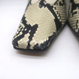 KHAITE Nevada Snake-Embossed Cap Toe Stretch Leather Ankle Boots Cream Size 38