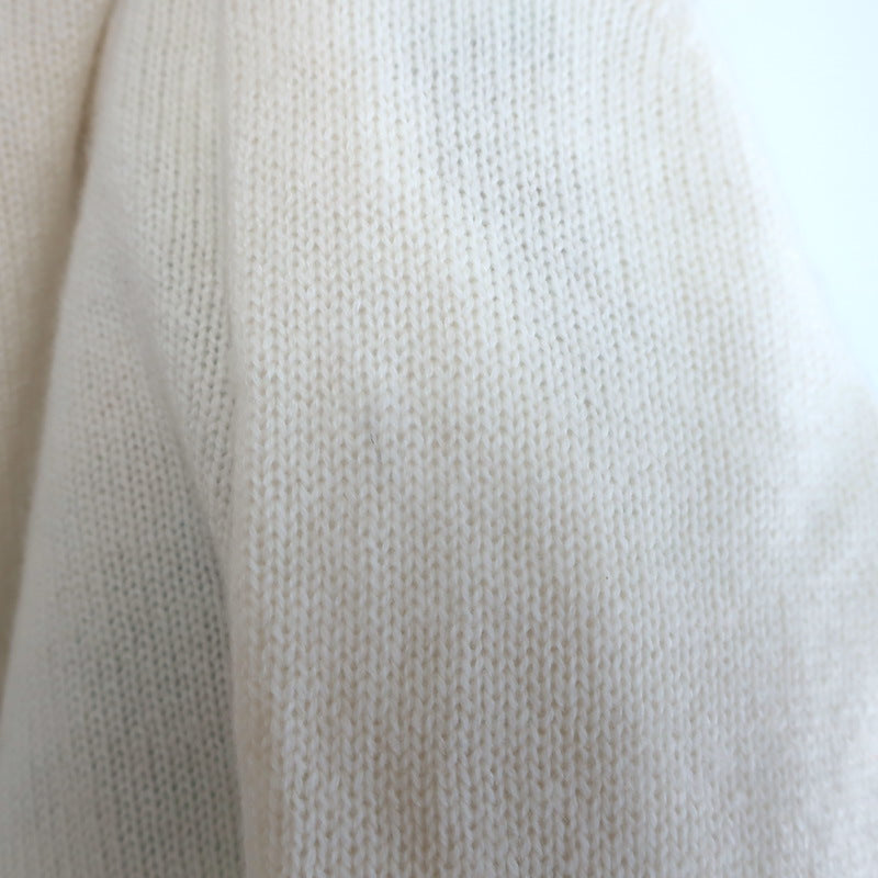 Christian Dior Star-Embroidered Cashmere Crewneck Sweater Ivory Size US 6
