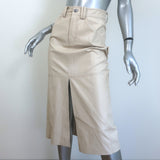 A.L.C. Alden Faux Leather Midi Skirt Ivory Size 0 NEW