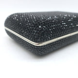 Judith Leiber Swarovski Crystal Minaudiere Box Clutch Black Mini Shoulder Bag