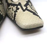 KHAITE Nevada Snake-Embossed Cap Toe Stretch Leather Ankle Boots Cream Size 38