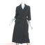 Dries Van Noten Belted Wrap Dress Black Cotton-Blend Size 34 Half-Sleeve Midi