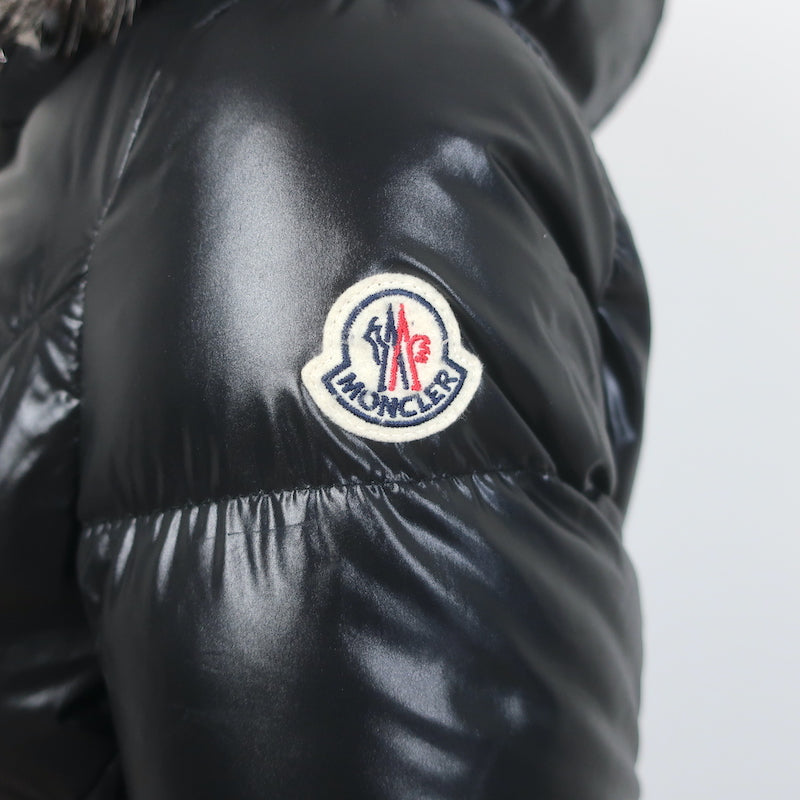 Moncler Ribaudfur Fox Fur-Trimmed Hooded Down Puffer Jacket Black Size 0