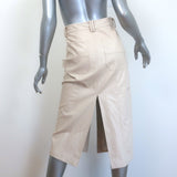 A.L.C. Alden Faux Leather Midi Skirt Ivory Size 0 NEW