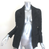 Chanel 23S Lace Crystal-Button Blazer Jacket Black Cotton-Blend Size 34 NEW
