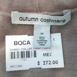 Autumn Cashmere Shawl Collar Crop Cardigan Taupe Cashmere Size Medium NEW