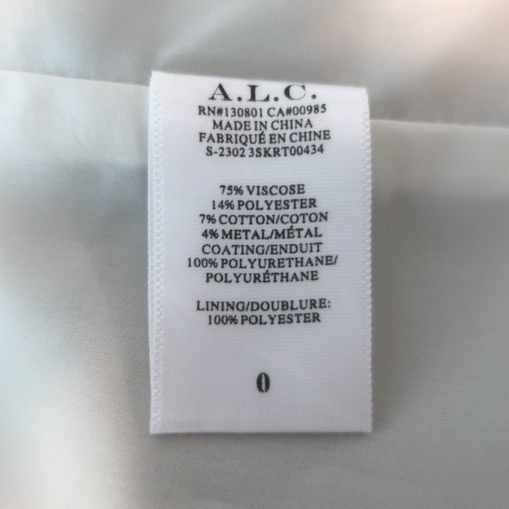 A.L.C. Alden Faux Leather Midi Skirt Ivory Size 0 NEW