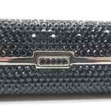 Judith Leiber Swarovski Crystal Minaudiere Box Clutch Black Mini Shoulder Bag