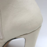 KHAITE Nevada Snake-Embossed Cap Toe Stretch Leather Ankle Boots Cream Size 38