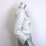 Barneys New York Leather Biker Jacket Cream Size Small