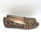 Prada Leopard Print Calf Hair Smoking Slippers Brown Size 36.5 Slip-On Flats