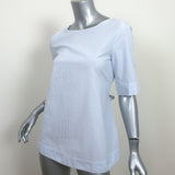 COS Tie-Back Top Blue/White Pinstripe Cotton Size 4 Short Sleeve Blouse