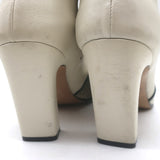 KHAITE Nevada Snake-Embossed Cap Toe Stretch Leather Ankle Boots Cream Size 38