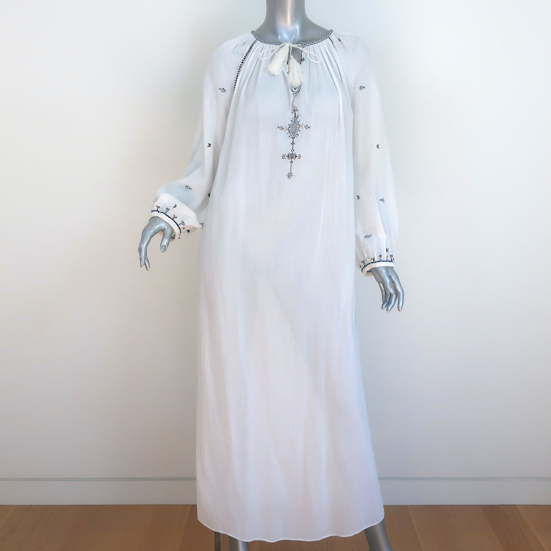 Isabel Marant Etoile Maxi Dress Meadlon White Embroidered Cotton Size 36 Isabel Marant Etoile Maxi Dress Meadlon White Embroidered Cotton Size 36