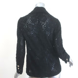 Chanel 23S Lace Crystal-Button Blazer Jacket Black Cotton-Blend Size 34 NEW