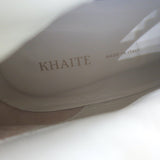 KHAITE Nevada Snake-Embossed Cap Toe Stretch Leather Ankle Boots Cream Size 38