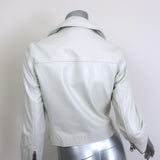 Barneys New York Leather Biker Jacket Cream Size Small