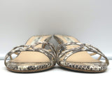 Jimmy Choo Snakeskin Slide Sandals Gray Size 38 Open Toe Heels