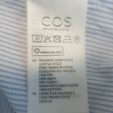 COS Tie-Back Top Blue/White Pinstripe Cotton Size 4 Short Sleeve Blouse