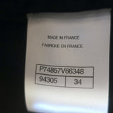 Chanel 23S Lace Crystal-Button Blazer Jacket Black Cotton-Blend Size 34 NEW