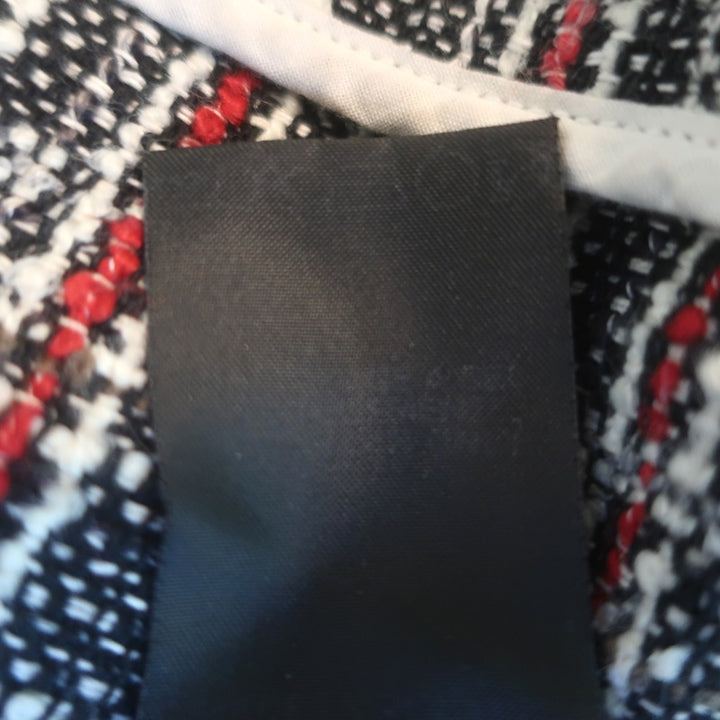 Isabel Marant Etoile Frayed Tweed Jacket Black/Red Cotton-Blend Size 36