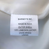 Barneys New York Leather Biker Jacket Cream Size Small