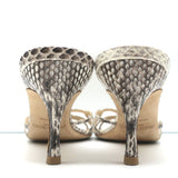 Jimmy Choo Snakeskin Slide Sandals Gray Size 38 Open Toe Heels