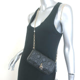 Christian Dior My Dior Talk Phone Pouch Black Cannage Leather Crossbody Bag NEW