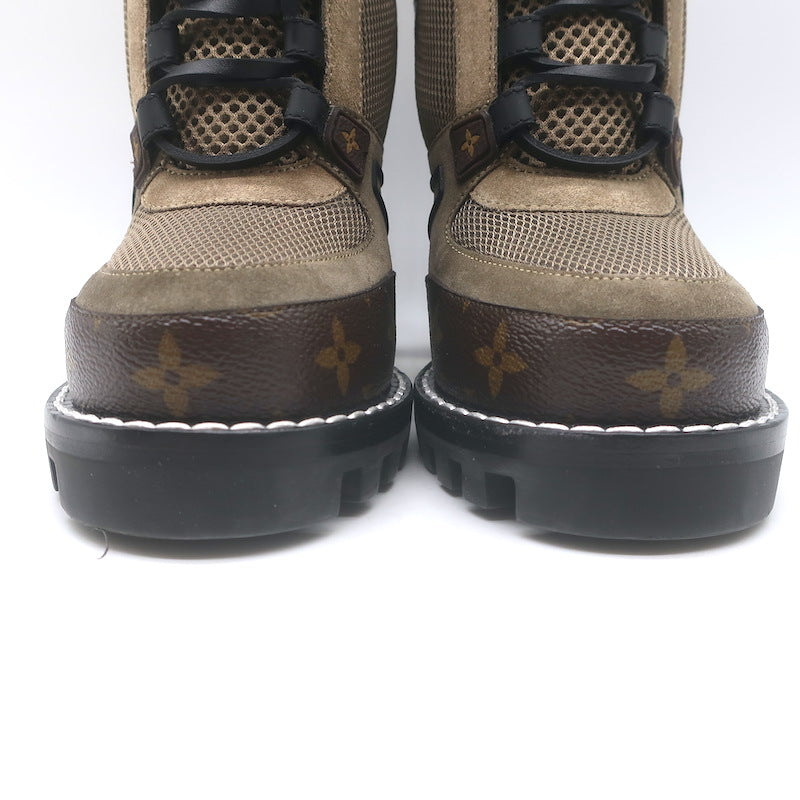 Louis Vuitton Star Trail Lace-Up Ankle Boots Brown Monogram &amp; Suede Size 38