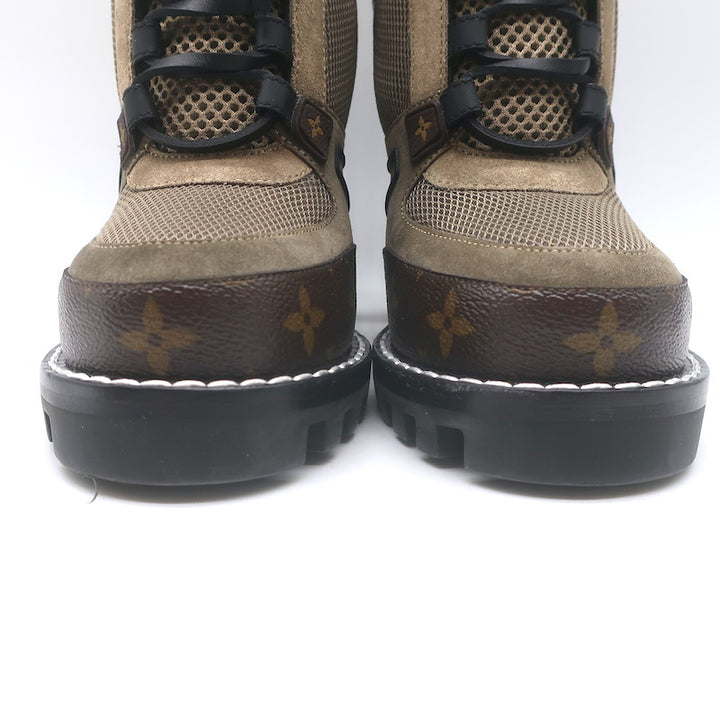 Louis Vuitton Star Trail Lace-Up Ankle Boots Brown Monogram &amp; Suede Size 38