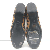 Prada Leopard Print Calf Hair Smoking Slippers Brown Size 36.5 Slip-On Flats