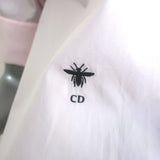 Christian Dior Cuffed Sleeve Button Down Shirt Light Pink Cotton Size US 2