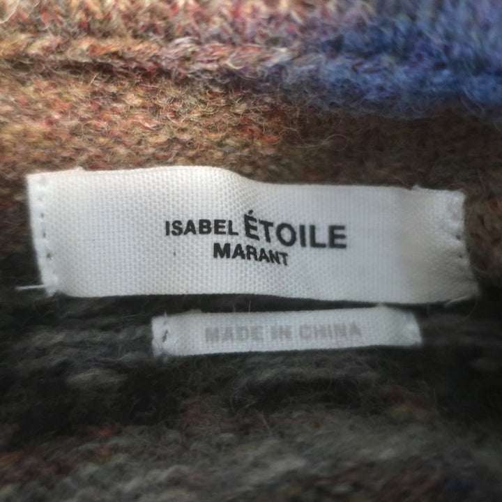 Isabel Marant Etoile Ned Fair Isle Turtleneck Sweater Brown/Multi Wool Size 36