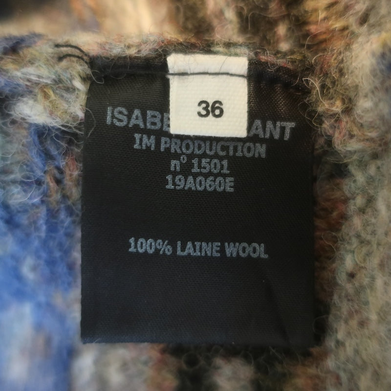 Isabel Marant Etoile Ned Fair Isle Turtleneck Sweater Brown/Multi Wool Size 36